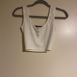 Cropped white fox tank